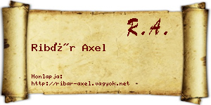 Ribár Axel névjegykártya